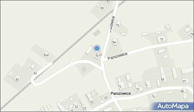 Parszowice, Parszowice, 74, mapa Parszowice