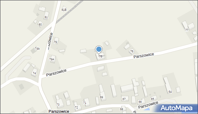 Parszowice, Parszowice, 75a, mapa Parszowice