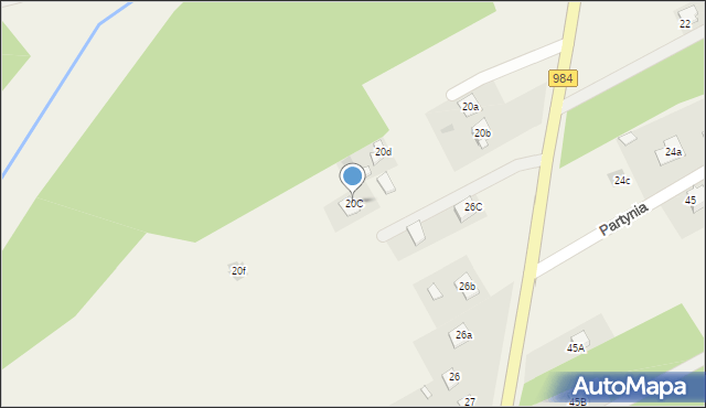 Partynia, Partynia, 20C, mapa Partynia