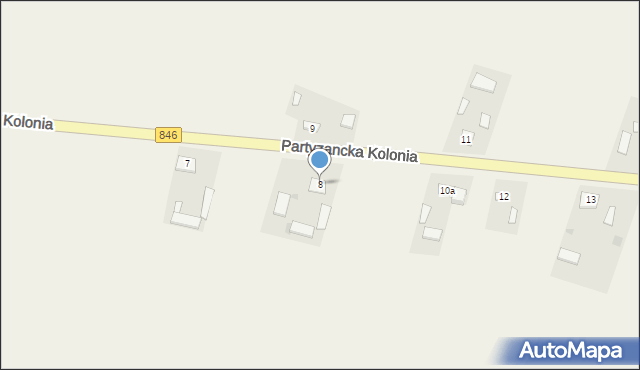 Partyzancka Kolonia, Partyzancka Kolonia, 8, mapa Partyzancka Kolonia