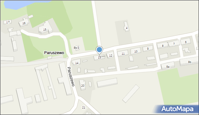 Paruszewo, Paruszewo, 13, mapa Paruszewo