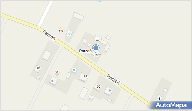 Parzeń, Parzeń, 10, mapa Parzeń