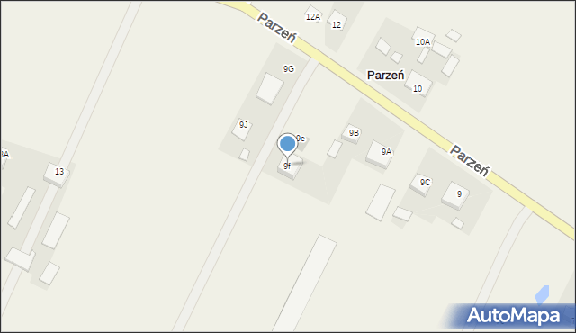 Parzeń, Parzeń, 9f, mapa Parzeń