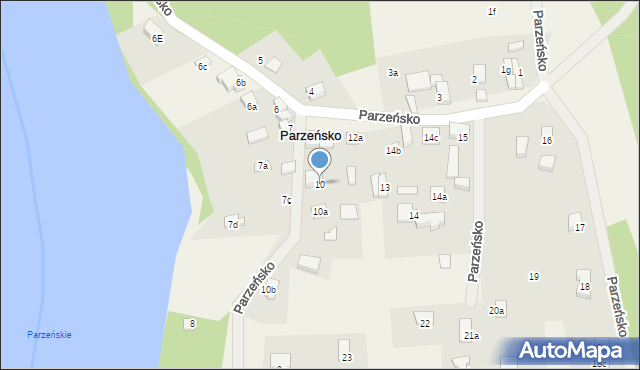 Parzeńsko, Parzeńsko, 10, mapa Parzeńsko