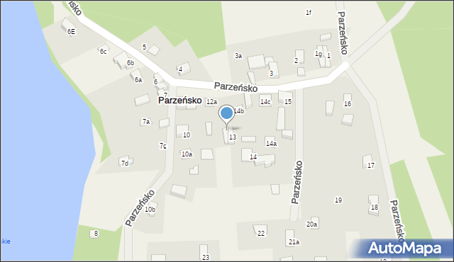 Parzeńsko, Parzeńsko, 13/1, mapa Parzeńsko