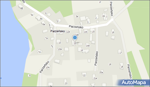 Parzeńsko, Parzeńsko, 13, mapa Parzeńsko