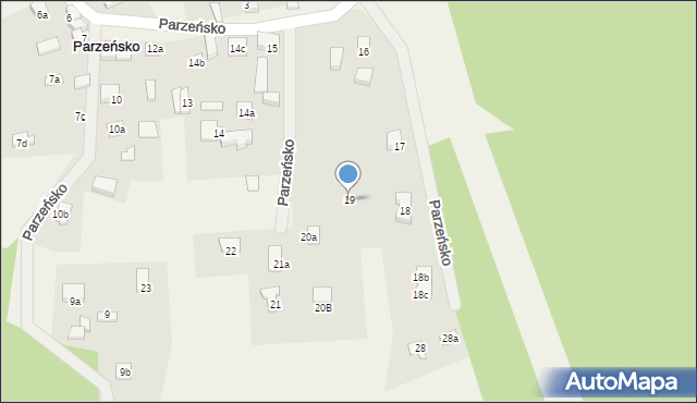 Parzeńsko, Parzeńsko, 19, mapa Parzeńsko