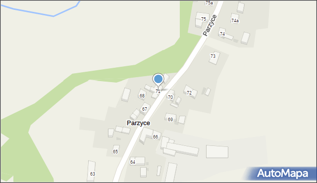 Parzyce, Parzyce, 71, mapa Parzyce