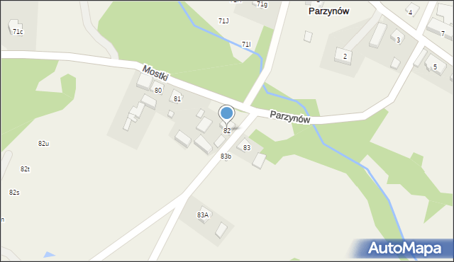 Parzynów, Parzynów, 82, mapa Parzynów