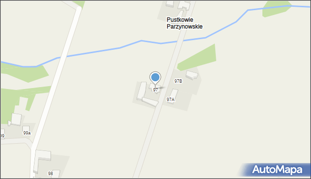 Parzynów, Parzynów, 97, mapa Parzynów