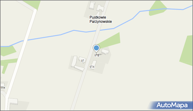 Parzynów, Parzynów, 97B, mapa Parzynów