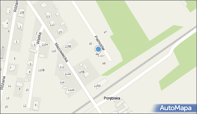 Pasek, Patriotów, 46, mapa Pasek