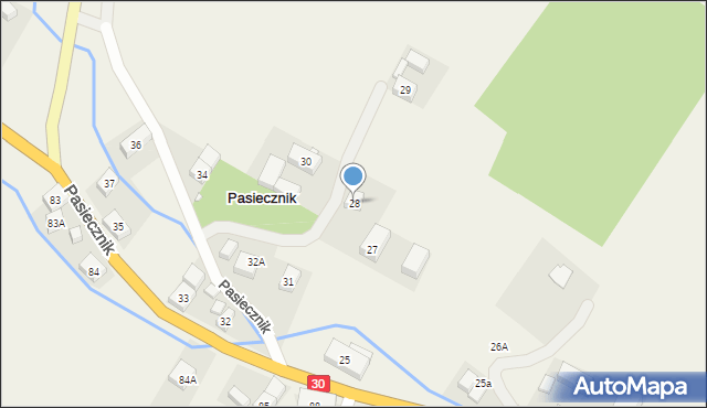 Pasiecznik, Pasiecznik, 28, mapa Pasiecznik