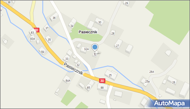 Pasiecznik, Pasiecznik, 31, mapa Pasiecznik