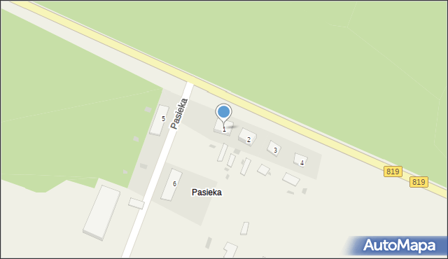 Pasieka, Pasieka, 1, mapa Pasieka