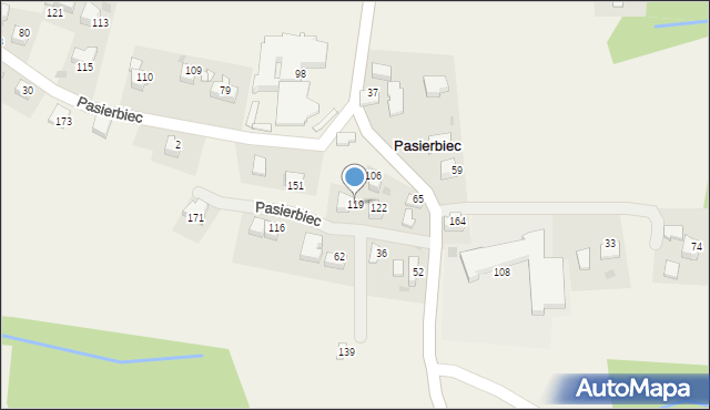 Pasierbiec, Pasierbiec, 119, mapa Pasierbiec