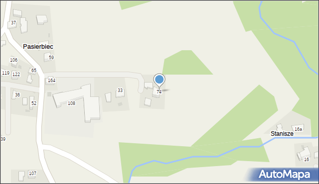 Pasierbiec, Pasierbiec, 74, mapa Pasierbiec