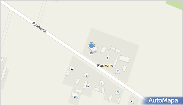 Pasikonie, Pasikonie, 10, mapa Pasikonie