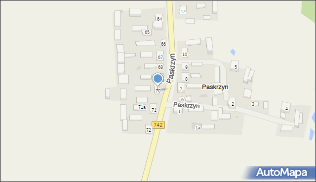 Paskrzyn, Paskrzyn, 70, mapa Paskrzyn