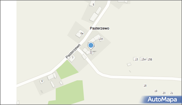 Pasterzewo, Pasterzewo, 11, mapa Pasterzewo