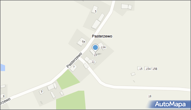 Pasterzewo, Pasterzewo, 13, mapa Pasterzewo