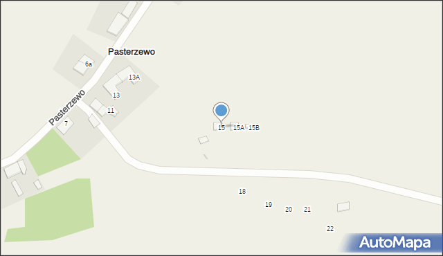 Pasterzewo, Pasterzewo, 15, mapa Pasterzewo