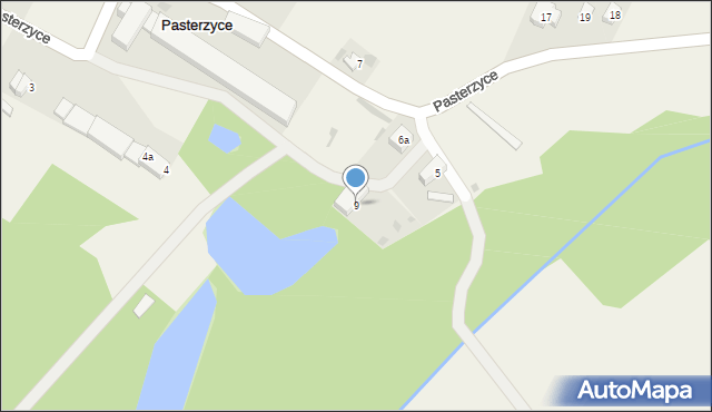 Pasterzyce, Pasterzyce, 9, mapa Pasterzyce