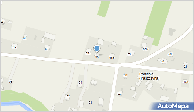 Paszczyna, Paszczyna, 55, mapa Paszczyna