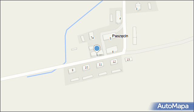 Paszęcin, Paszęcin, 7, mapa Paszęcin