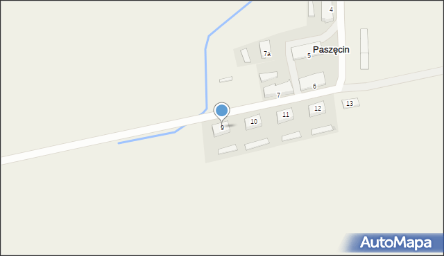 Paszęcin, Paszęcin, 9, mapa Paszęcin