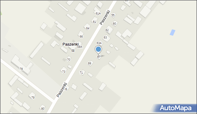 Paszenki, Paszenki, 67, mapa Paszenki