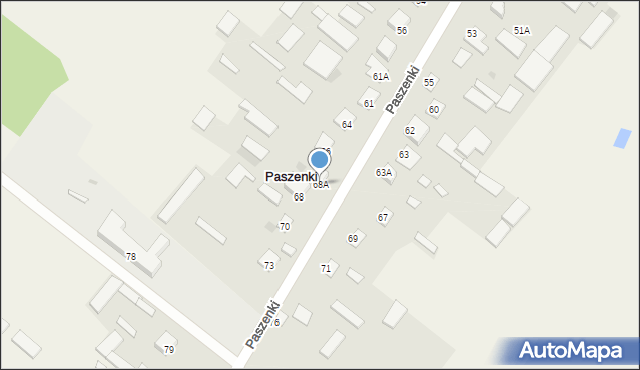 Paszenki, Paszenki, 68A, mapa Paszenki