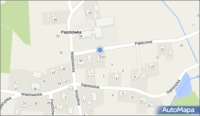 Paszkówka, Pałacowa, 2, mapa Paszkówka