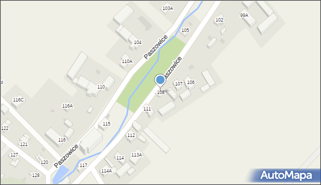 Paszowice, Paszowice, 108, mapa Paszowice