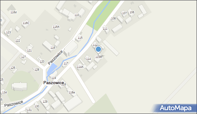 Paszowice, Paszowice, 113A, mapa Paszowice