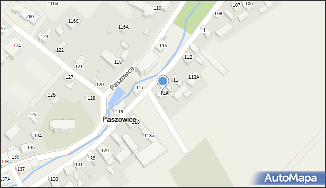 Paszowice, Paszowice, 114A, mapa Paszowice