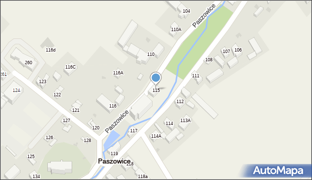 Paszowice, Paszowice, 115, mapa Paszowice