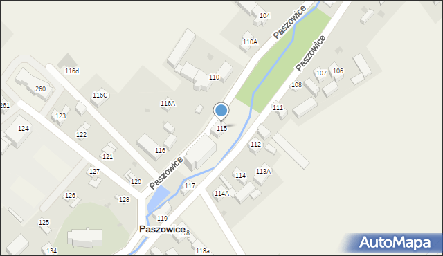 Paszowice, Paszowice, 115, mapa Paszowice