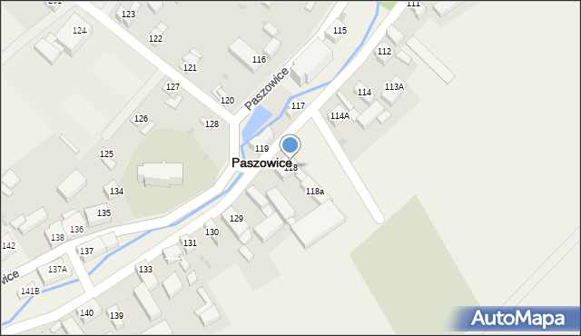 Paszowice, Paszowice, 118, mapa Paszowice