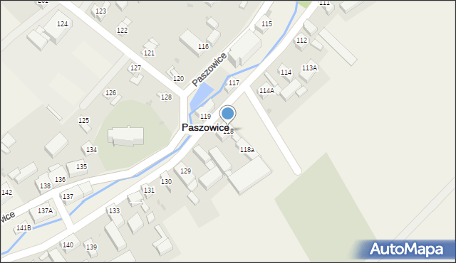 Paszowice, Paszowice, 118, mapa Paszowice