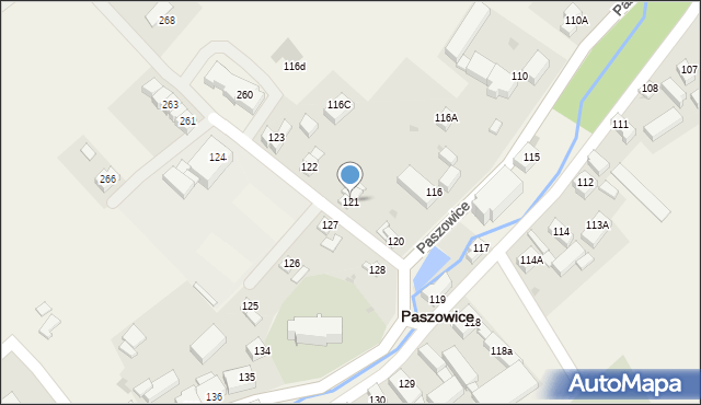 Paszowice, Paszowice, 121, mapa Paszowice