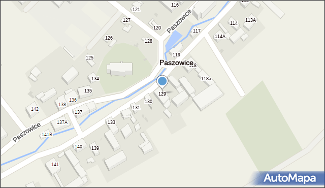 Paszowice, Paszowice, 129, mapa Paszowice