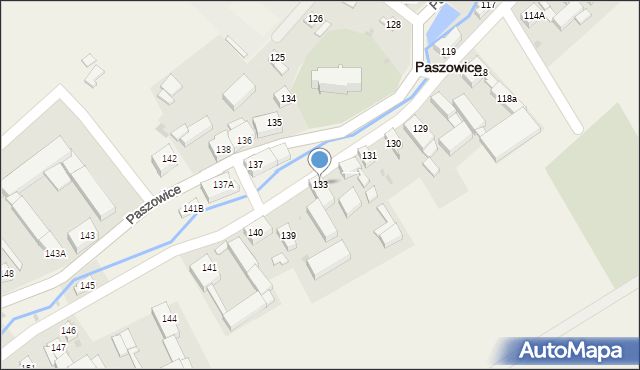 Paszowice, Paszowice, 133, mapa Paszowice