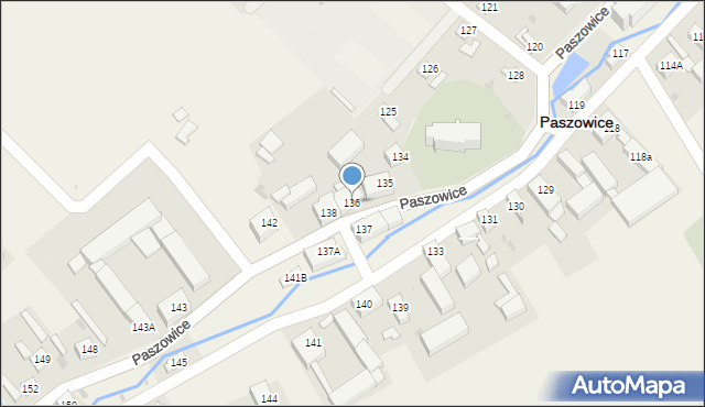 Paszowice, Paszowice, 136, mapa Paszowice