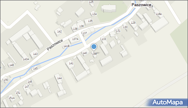Paszowice, Paszowice, 139, mapa Paszowice