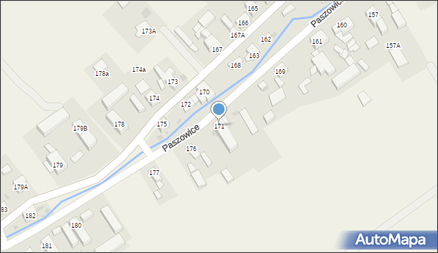 Paszowice, Paszowice, 171, mapa Paszowice