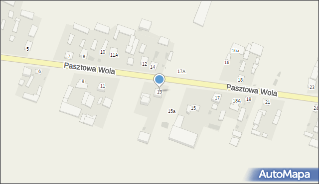 Pasztowa Wola, Pasztowa Wola, 13, mapa Pasztowa Wola