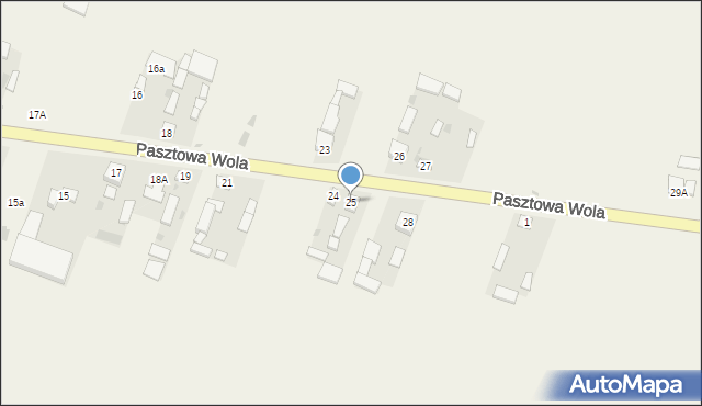 Pasztowa Wola, Pasztowa Wola, 25, mapa Pasztowa Wola