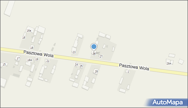 Pasztowa Wola, Pasztowa Wola, 26, mapa Pasztowa Wola