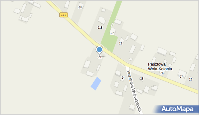 Pasztowa Wola-Kolonia, Pasztowa Wola-Kolonia, 21, mapa Pasztowa Wola-Kolonia